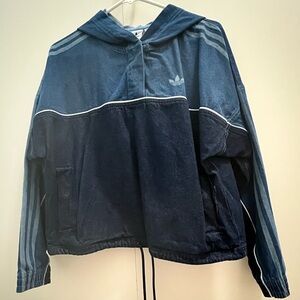 adidas two tone denim blue hoodie